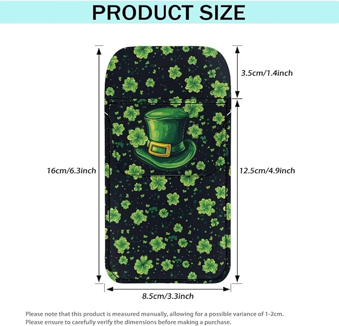 chaqlin St. Patrick Top Hats Print Pocket Protector, PU Leather Organizer, Pocket Pouch for Men Women Shirt Lab Coat for School Office Hospital Supplies