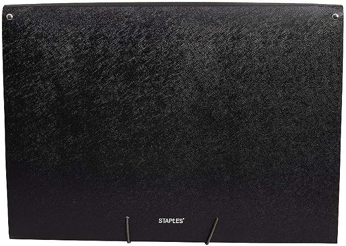 Staples Reinforced Expanding File, 13‑Pocket Accordion Organizer, Letter Size, Heavy‑Duty Poly Construction, Black