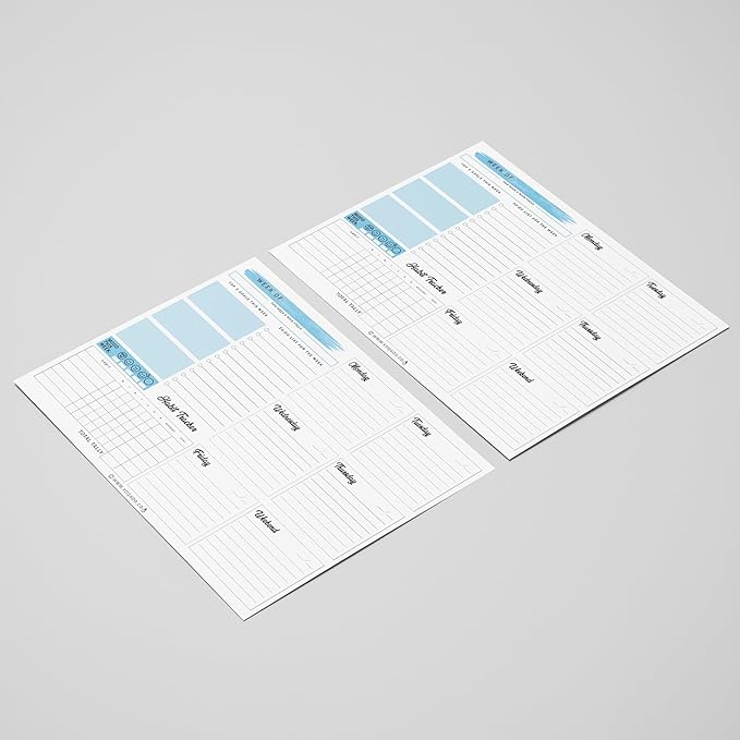 Weekly Planner Pad Tear Off (Magnetic) Full Year Productivity Planner, 50 Undated Sheets for Daily Schedule, To-Do Lists, Habit Tracking, Academic Planning, and Work Agenda (8.5 x 11 Inches, Blue)