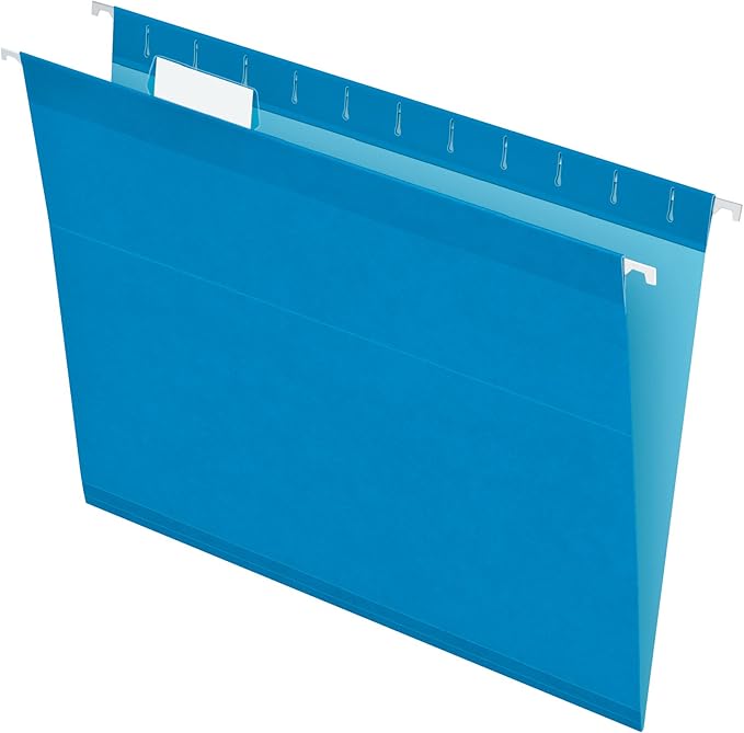Pendaflex Reinforced Hanging File Folders, Letter Size, Blue, 1/5 Cut, 25/BX (4152 1/5 BLU)