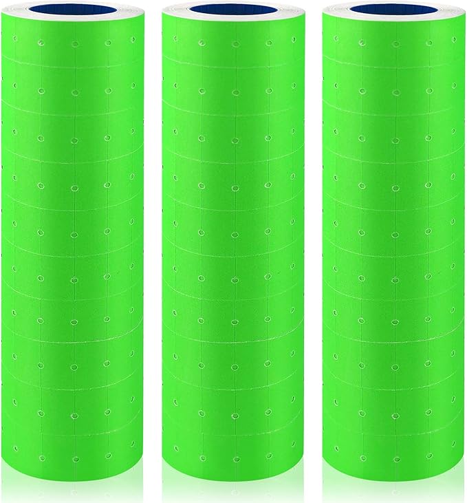 30 Rolls 15000 Price Gun Labels for Mx-5500 White Price Marker Stickers, Super Sticky Label Paper Tag Labels (Green)