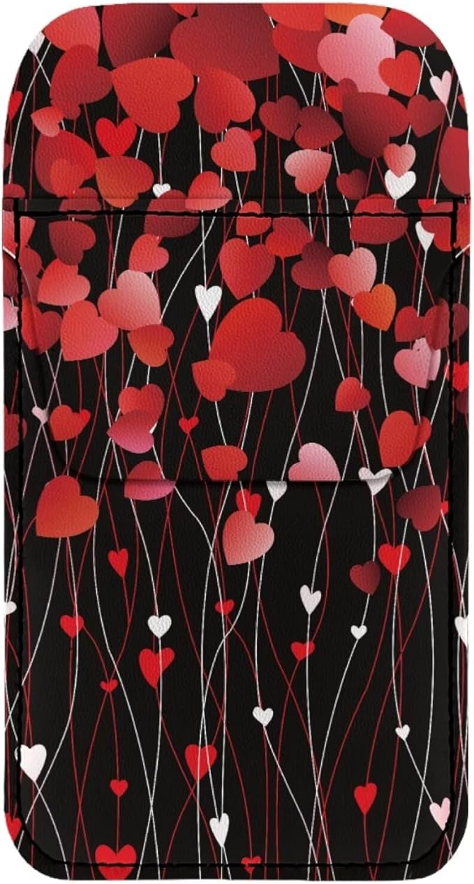 chaqlin Heart-shaped Balloons Print Pocket Protector, PU Leather Pocket Pen Holder Organizer Pouch for Shirts Lab Coats Pants Pen Sleeve