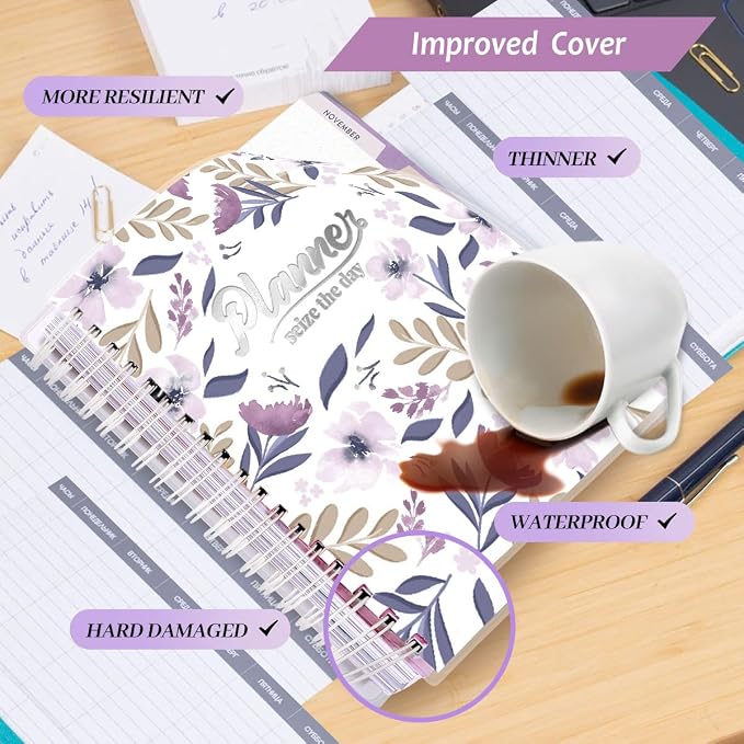 Planner 2026-2027, 18 Months Large Academic Daily Weekly Monthly Organizer | July 2026 - Dec 2027, 8.5x9.8", Page Tabs & Separator Page, Pocket Folder, Bookmark, Stickers & Sticky Note Set