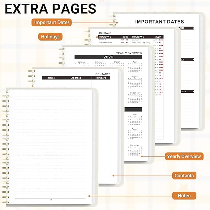 Academic Planner 2026–2027, Weekly & Monthly Calendar Planner, July 2026 – June 2027, Hardcover Agenda Book with Tabs, A5 (6.3" x 8.5"), Daily Organizer for Students, Teachers & School Supplies, Smiley Face (Jul 2026–Jun 2027)