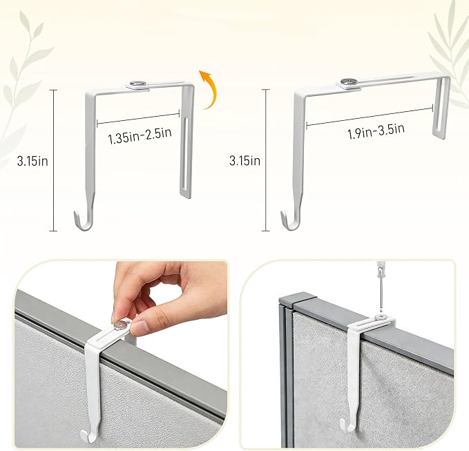 2-Pack Cubicle Shelf Hanging, Office Cubicle Wall Shelf with Rope Adjustable Hooks, Office Decor Desk Accessories, Organizer, Storage in Workspaces