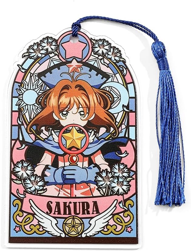 Anime Magic Cards Captor Sakura Bookmarks Set - Sweet Cartoon Cute Book Marks for Reading Women Men Anime Fans, Book Accessories Collection Decor Hangings Gifts (Acrylic Style 5)