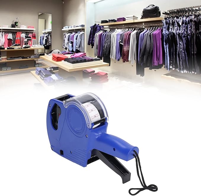 gernie MX-5500 8 Digits Price tag Gun, Pricing Gun, Label Maker Pricing Label Gun to Label Clothing, Toys, Luggage, Carpets Numerical Tag Gun for Office, Grocery Store Marking (Blue), 21 x 12mm