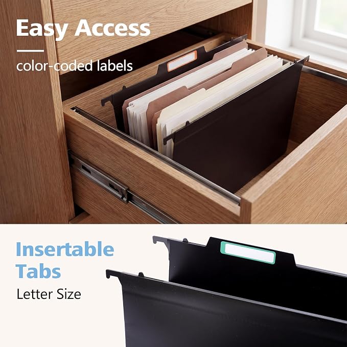Plastic Extra Capacity Hanging File Folder Folders, 4" Expansion Hanging Organizer Designed for Bulky Files,Letter Size, Retractable Hooks,Movable Dividers, Insertable Tabs, 6 Pack