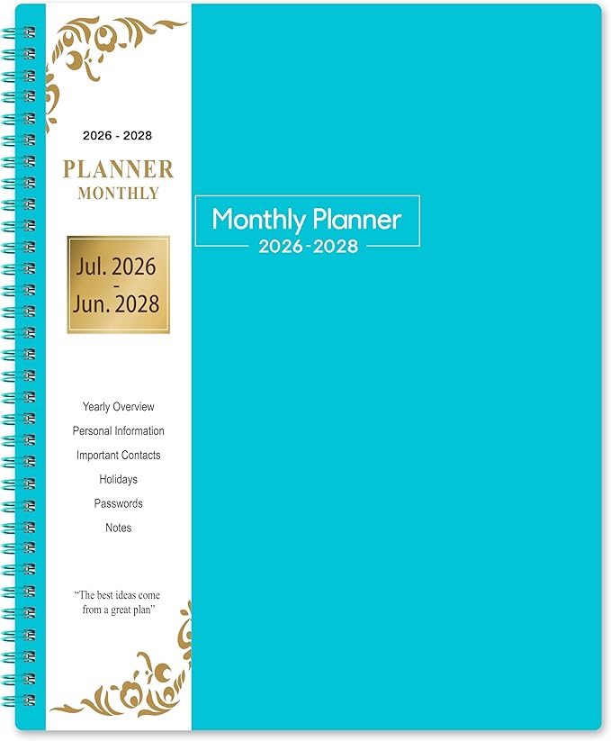 Monthly Planner 2026-2028 - Monthly Planner from July 2026 to June 2028, 8.5'' x 11'', 2-Year Planners with Inner Pocket