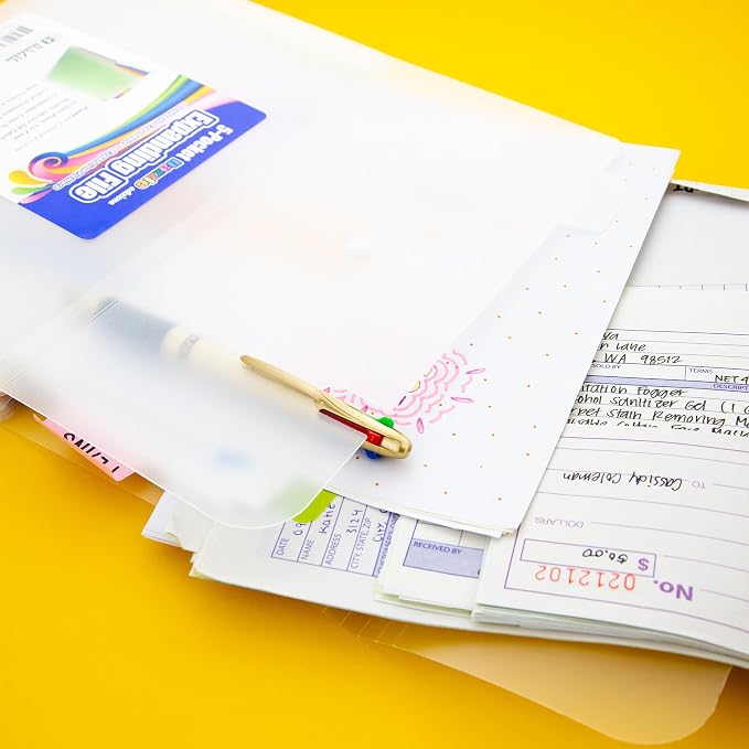 BAZIC Products 5-Pocket Vertical Expanding File, Letter Size, Accordion Poly Body, for School Office Documents