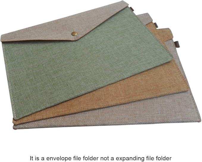 Durable A4 File Folder Document Holder Portfolio Envelope Felt Folder Case with Snap Closure Set of 2 Beige and Brown