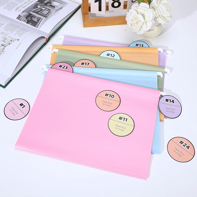 Kosiz 61 Pcs Pastel Classroom Mailbox Set Back to School Student Mailbox and Date Storage Set with Collapsible File Box 30 Hanging Files Folders 30 Index Tabs for School Classroom Teacher Must Haves