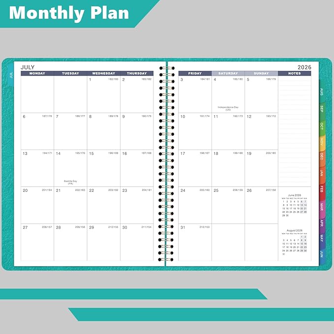 Weekly Appointment Book & Planner 2026-2027 - Large 2026-2027 Daily Hourly Planner, Jul. 2026 - Jun. 2027, 8.5" x 11", Appointment Book with 15-Minute Interval, Thick Paper, Pocket, Turquoise