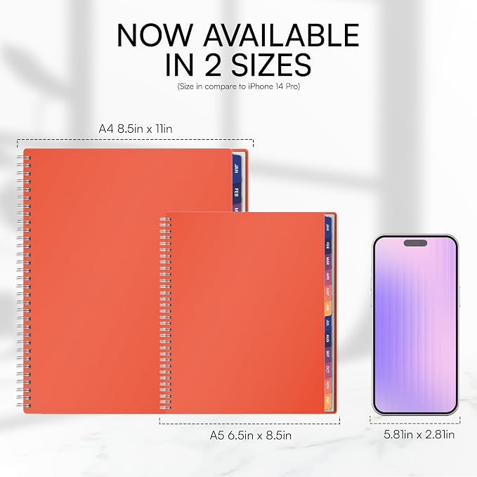 Ensight 2026 Appointment Book and Planner 8.5" x 11" Large Hourly Weekly Daily Schedule Book with Tabs, 15 Minute Time Slots, Peach Calendar Organizer Jan 2026–Dec 2026 Appointment Planner - Peach