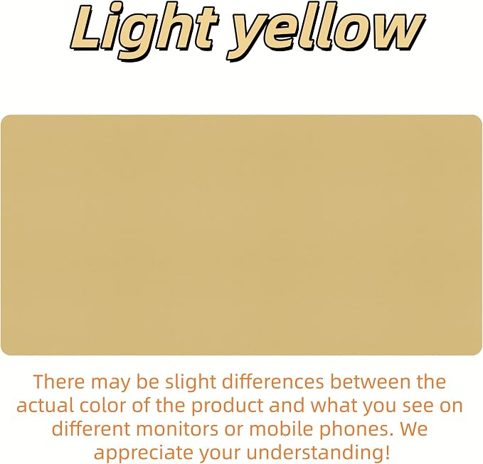 Bloss Light Yellow Desk Mat 31.5"x15.7", Desk Matt for Desktop, Waterproof Leather Large Mouse Pad, Computer Mat for Office/Home/Decor