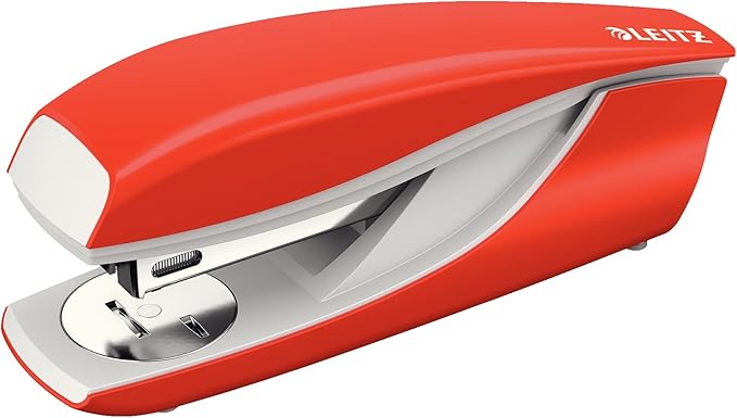 Leitz 55020020 Ergonomic Metal Stapler, Light Red