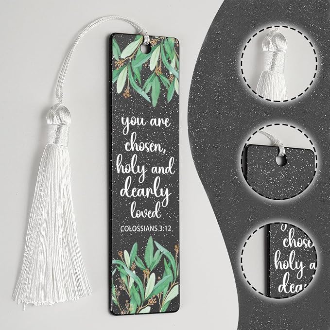 Christian Affirmation Bookmark, Heartening Gift for Believers, Uplifting Present for Spiritual Readers, Faith - Based Reading Gift, Unique Floral & Scripture Design Bookmark, WCB41