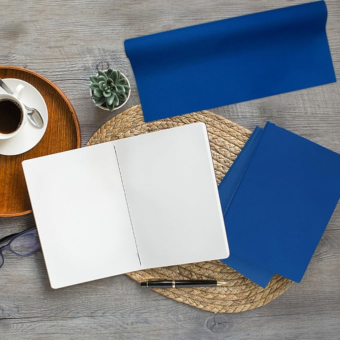 Book Cloth for Book Binding 57×17 Inch Dark Blue Fabric Surface Paper Backed Book Cover