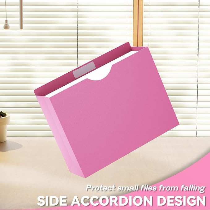 Plastic 3 inch expanding file jacket folders,12 Pack Reinforced Colored Manilla Pocket Folders,Poly Expandable File pocket for Documents,Heavy Duty Expansion Pocket Files with Straight Cut Tabs