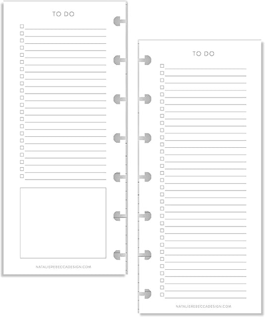 BetterNote Skinny To Do List Refills for Discbound Notebooks, Half Sheet Checklist, Fits Levenger Circa, Staples Arc, TUL, The Happy Planner, Disc Bound, Talia (Classic- 25 Sheets, 8-Disc, 5.5"x8.5")