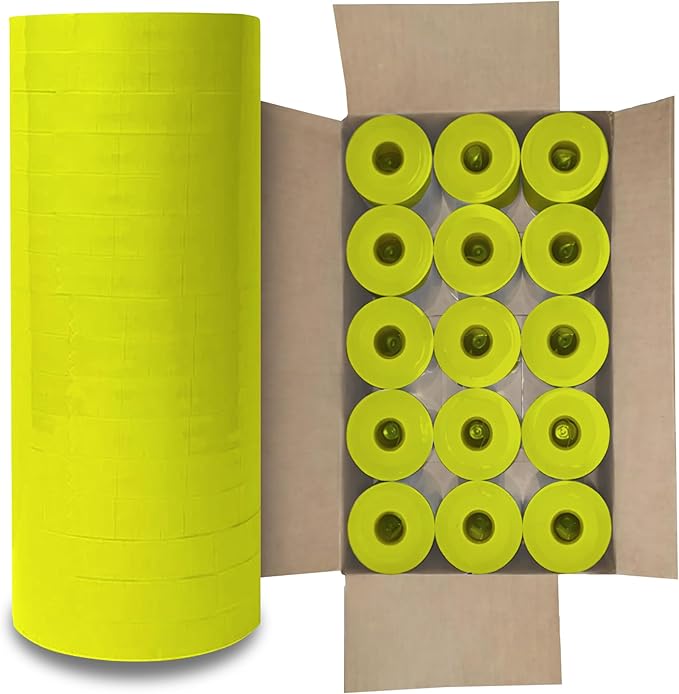 Yellow Pricing Labels for Monarch Price Labeler, 1 Case of 15 Sleeves, 240 Rolls (15, Green)