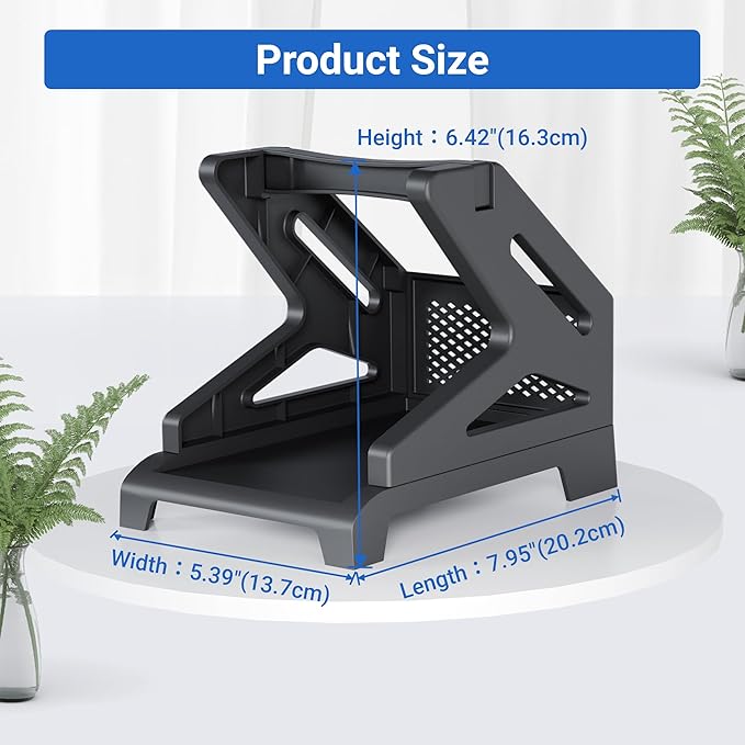 Label Holder, Compatible with Rolls and Fan-Fold Labels, Label Holder for Desktop Shipping Label Printer (Black)