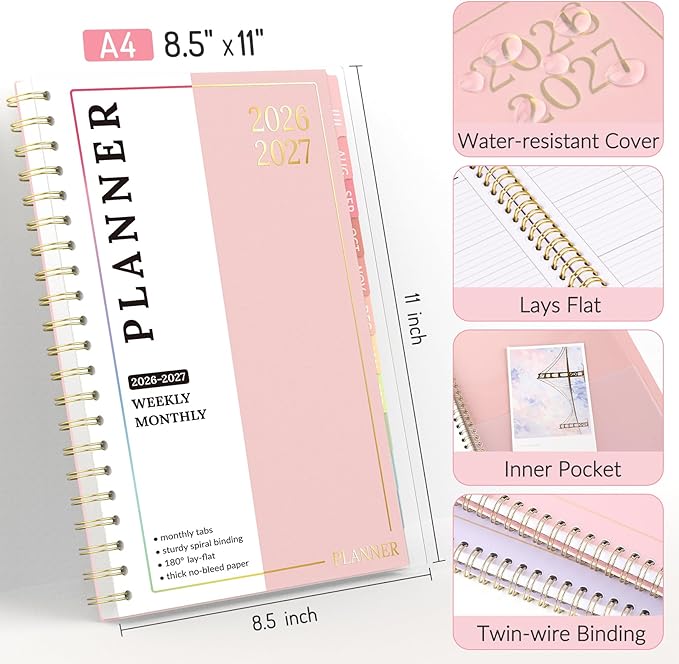 Teacher Planner 2026-2027, Forvencer Academic Planner 2026-2027, Jul 2026 - Jun 2027, 8.5"x11", Weekly & Monthly Planning Book with 7 Periods, School Agenda for Teacher Student, A4, Navy Blue