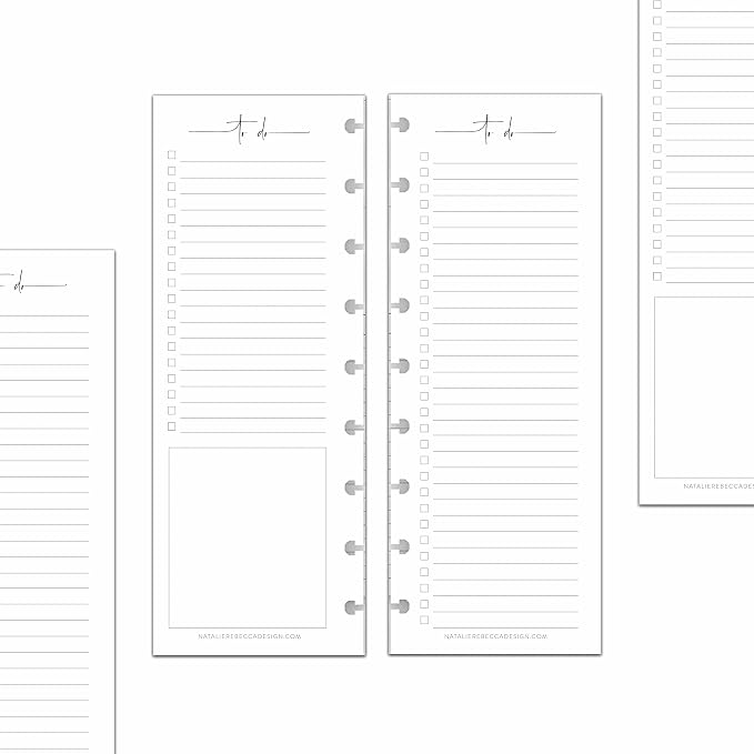 BetterNote Skinny To Do List Refills for Discbound Notebooks, Half Sheet Checklist, Fits Levenger Circa, Staples Arc, TUL, The Happy Planner, Disc Bound, Talia (Modern- 25 Sheets, 11-Disc, 8.5"x11")