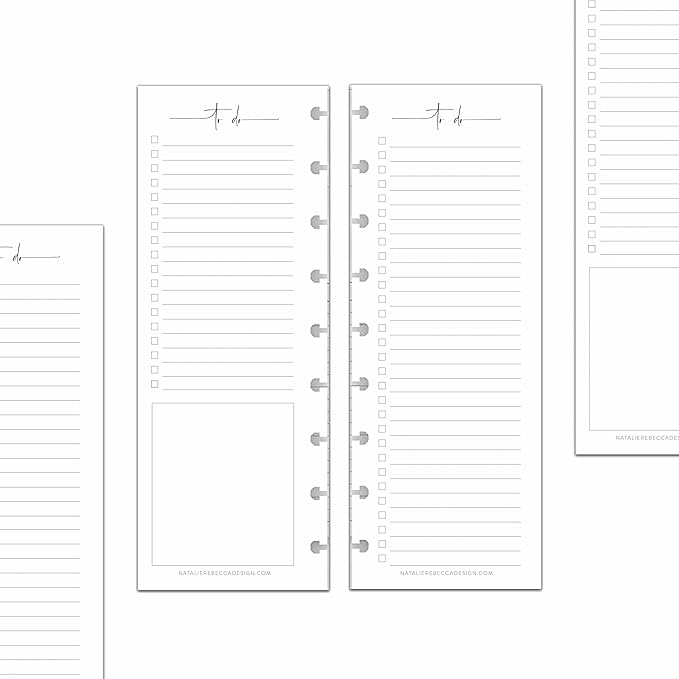 BetterNote Skinny To Do List Refills for Discbound Notebooks, Half Sheet Checklist, Fits Levenger Circa, Staples Arc, TUL, The Happy Planner, Disc Bound, Talia (Modern- 50 Sheets, 9-Disc, 7"x9.25")