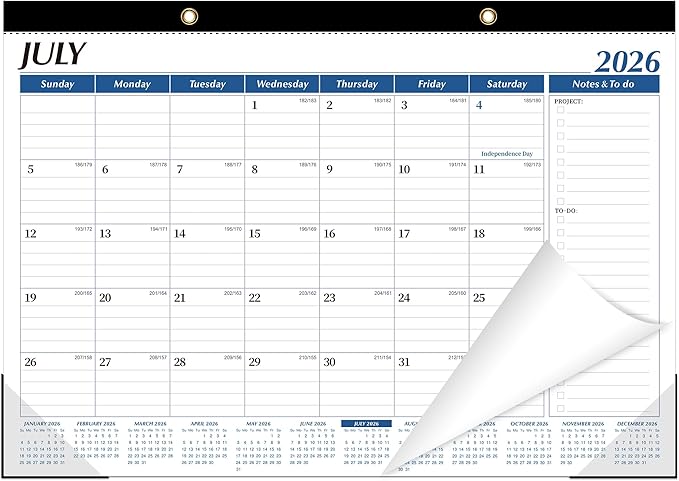 ZTX Desk Calendar 2026-2027,18 Months Calendar from July 2026 to December 2027,17" x 12" Large Calendars 2026-2027 Monthly Planner with Plastic Cover for Teacher Home Desk Top