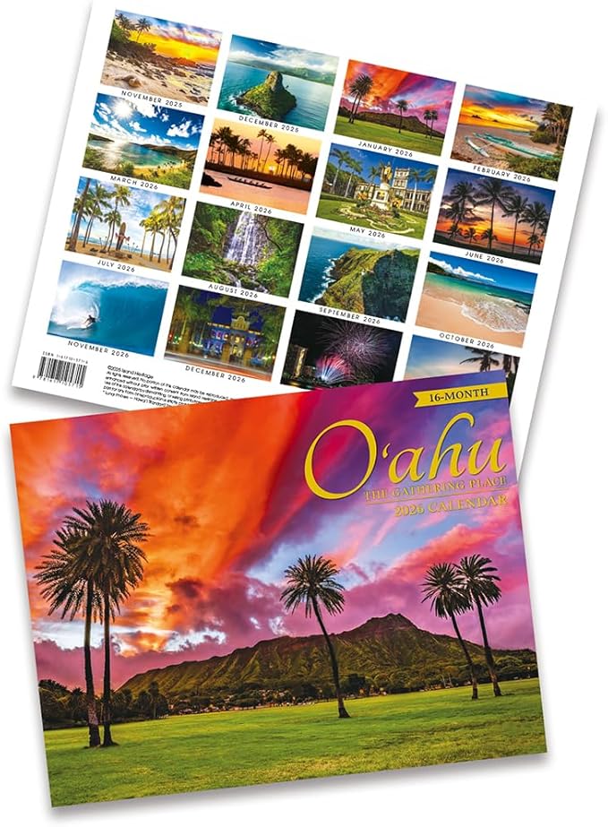 Hawaii 16 Month Trade 2026 Calendar November 2025 thru February 2027 Oahu