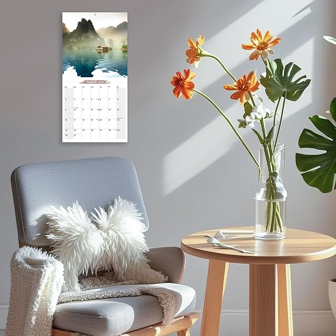 Wall Calendar 2026 Planner Calendar - Whispers of nature Hangable Monthly Wall Calendar with Large Blocks for Organizing & Planning, Academic Schedule, Home, Office & family, Thick & Sturdy Paper (12"x24" Open)