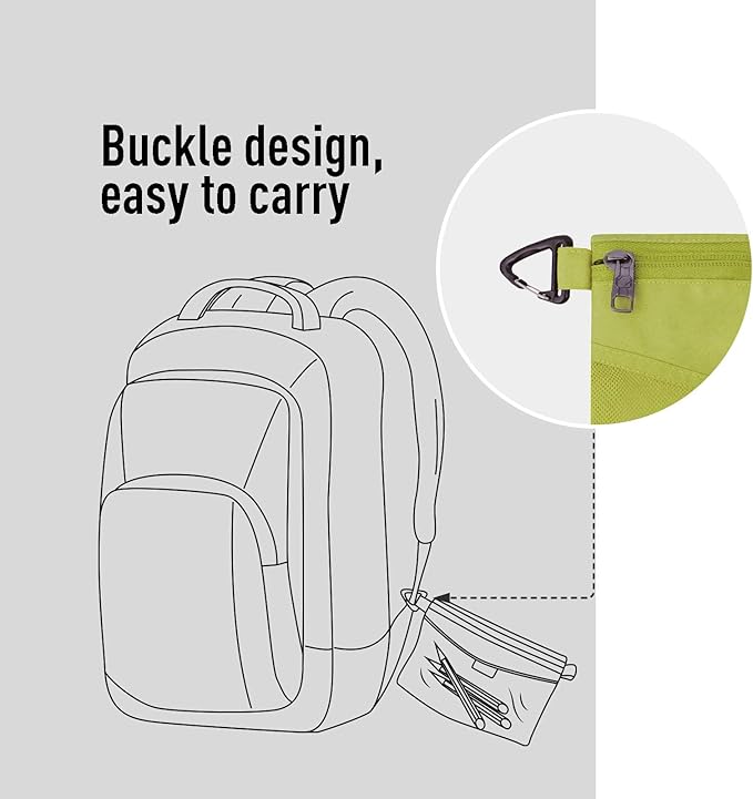 pack all Water-resistant Material Zipper Pouch, Mesh Zipper Bags for Storage, Travel, Office (Green, Medium)