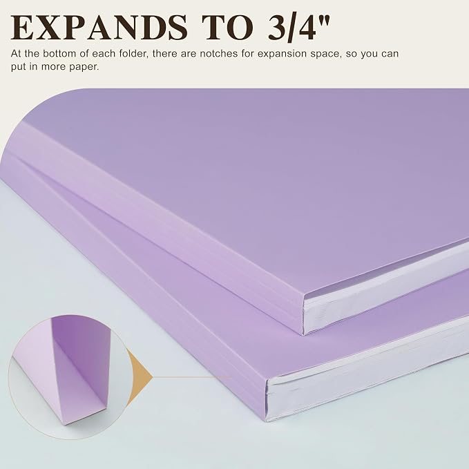 Color File Folders, 1/3-Cut Tabs, 60 Pack File Folder Letter Size, 6 Pastel Colors Organizer File Folders for School Home Office Business