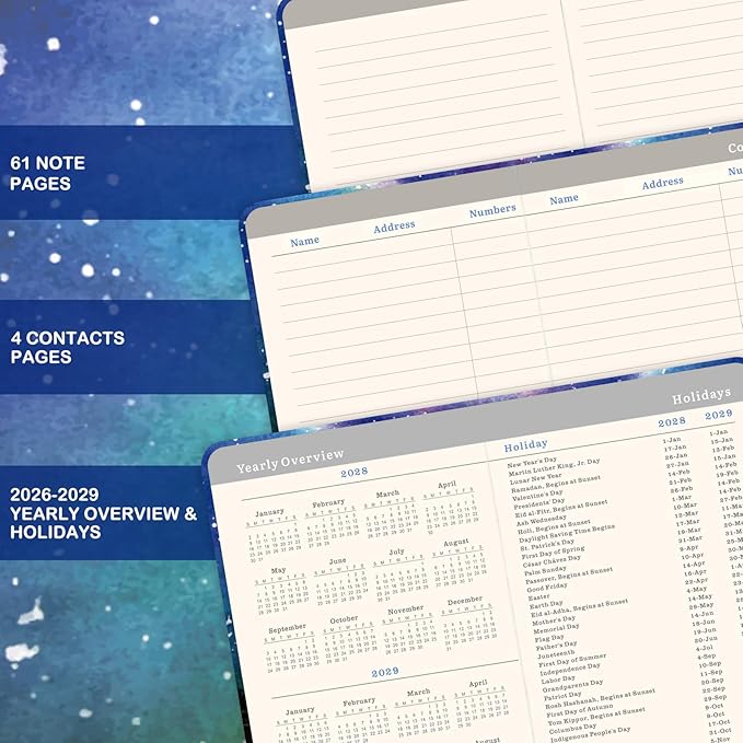 2026-2029 Pocket Planner/Calendar - 3 Year Monthly Planner 2026-2029 from July 2026 - June 2029(36 Months), 3.8" x 6.3", Inner Pocket, Pen Holder & Elastic Closure - Colorful