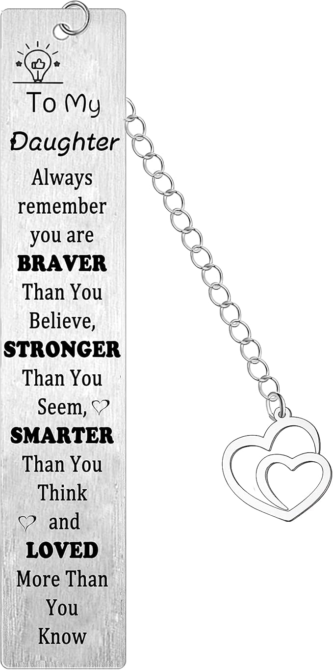 Daughter Bookmark Gifts Daughter Gifts form Mum Dad Gifts for Daughter Inspirational Gifts for Women Girl You are Braver Than You Believe Bookmark Daughter Birthday Christmas Gifts (daughter bookmark)