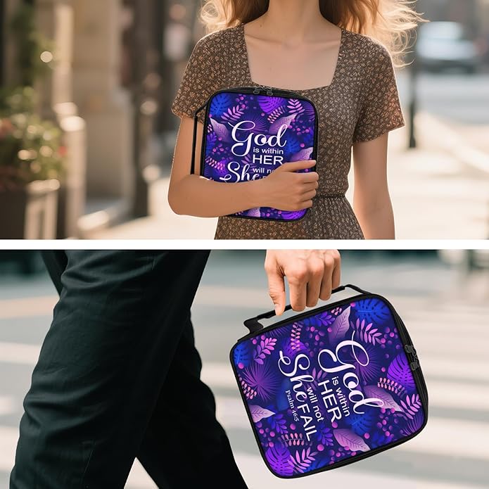 Bible Cover for Women, Bible Holder, Bible Cover With Handles, Bible Carrying Case, Bible Bags With Zipper and Pockets