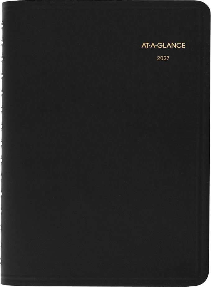 AT-A-GLANCE 2027 Appointment Book Planner, Daily, 5" x 8", 24-Hour, Black (702030527)