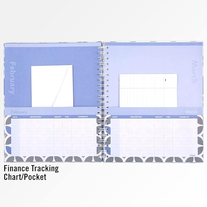 FindTape Mead Undated Home Finance Organizer, 9 in. x 11 in. / Overview Page 2025 to 2028