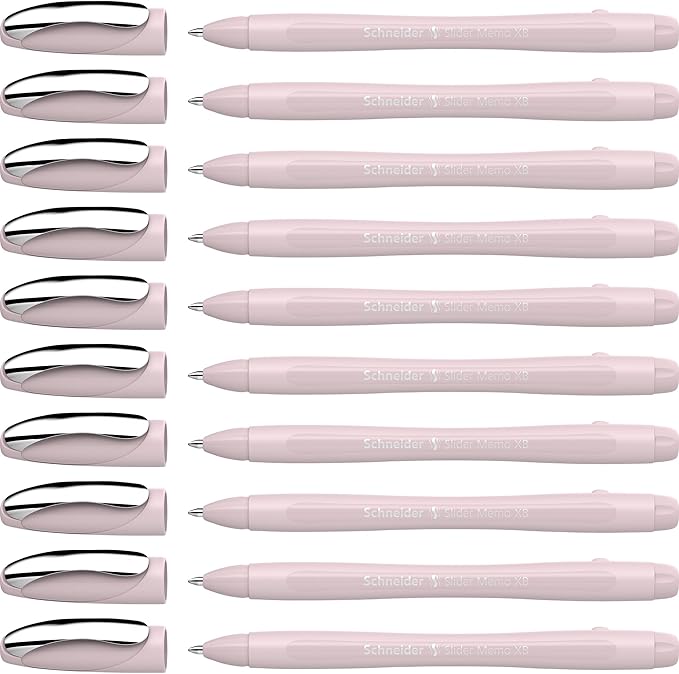 Schneider Slider Memo XB Ballpoint Pen (Pearl, Blue Ink) Pack of 10