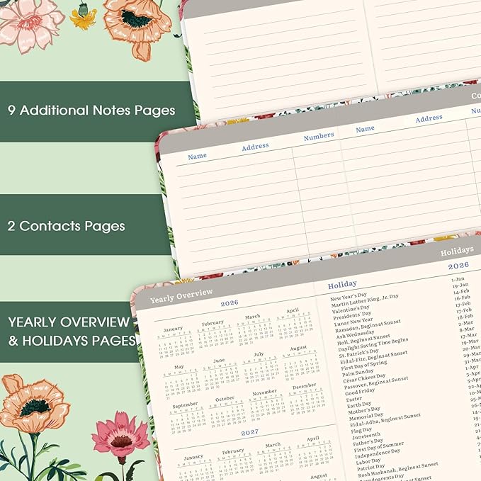 2026-2027 Pocket Planner/Calendar - July 2026 - June 2027, Pocket Calendar 2026-2027, Academic Planner, Weekly Monthly Planner, 6.3''×3.8'', Pen Loop, Pocket, 2 Book Marks, Elastic Closure, Note Pages