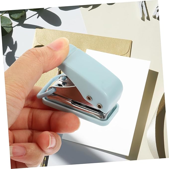 Housoutil Mini Hole Punch Portable Stapler for Office School Supplies and Compact