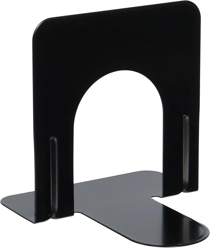 Universal Economy Bookends, Standard, 4 3/4 x 5 1/4 x 5, Heavy Gauge Steel, Black, 1 Pair (UNV54051)