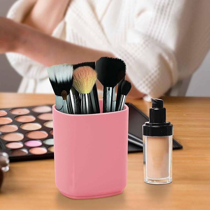 Acrimet Jumbo Pencil Holder, Pen Cup, Caddy Super-Sized Desktop Organizer for Students, Artists and Professionals (Plastic) (Solid Pink Color)