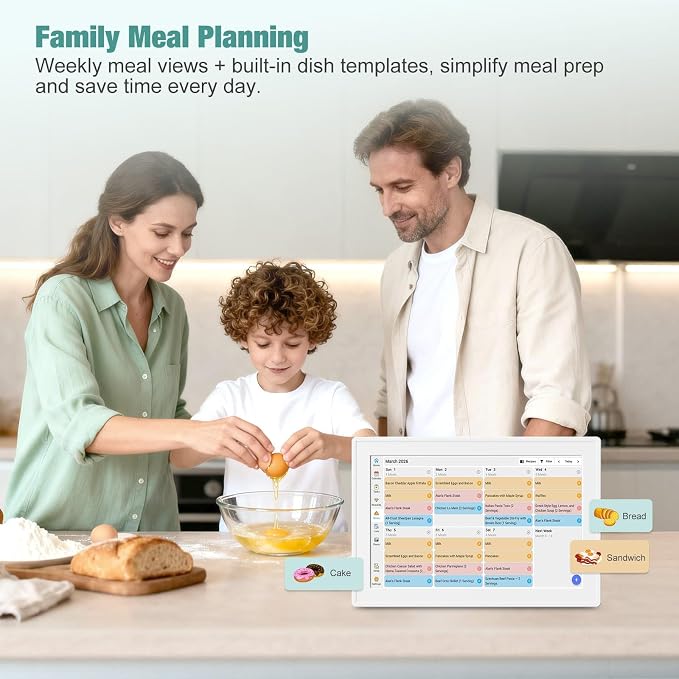 Digital Calendar with Touch Screen, Wall Mountable, Multi-Platform Calendar Sync to 10.1 Inch Smart Electronic Chore Planner, Gifts for Mom.