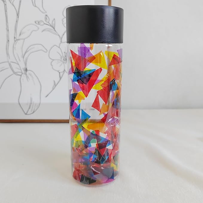 DIY Sensory Bottle Light and Shadow for Kid – Calming Bottles with Color Change, Montessori Educational Kindergarten Crafts DIY Equipment Sensory Room Equipment