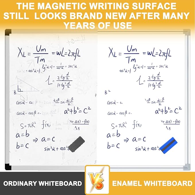 4'x8' WhiteBoard Magnetic Dry Erase White Board for Wall - Belgian Enamel Large WhiteBoard for Business, Education & Government - Durable Aluminum Frame Wall Mounted Whiteboards for Professionals