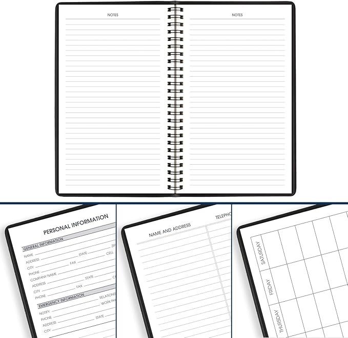 AT-A-GLANCE Planner 2025-2026 Academic, Weekly, 5" x 8", Small, Flexible Cover, Black (7010105)