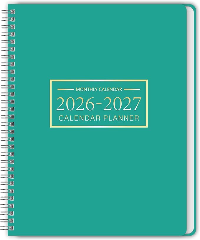 Monthly Planner Jan 2026 - Dec 2027, Monthly Planner for 24 Monthes, 9×11 Inch, Teacher Monthlys, Hard PVC Cover, Spiral Bound, Time Management Calendar, Perfect for School & Office (Blue)