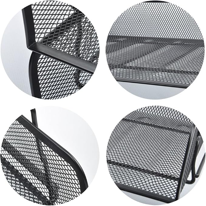 EASEPRES 2 Pack Stackable Desk Paper Tray, Metal Mesh Desktop Document Letter File Organizer for Office Home School, 13.5'' L x 9.75'' W x 5.5'' H, Black